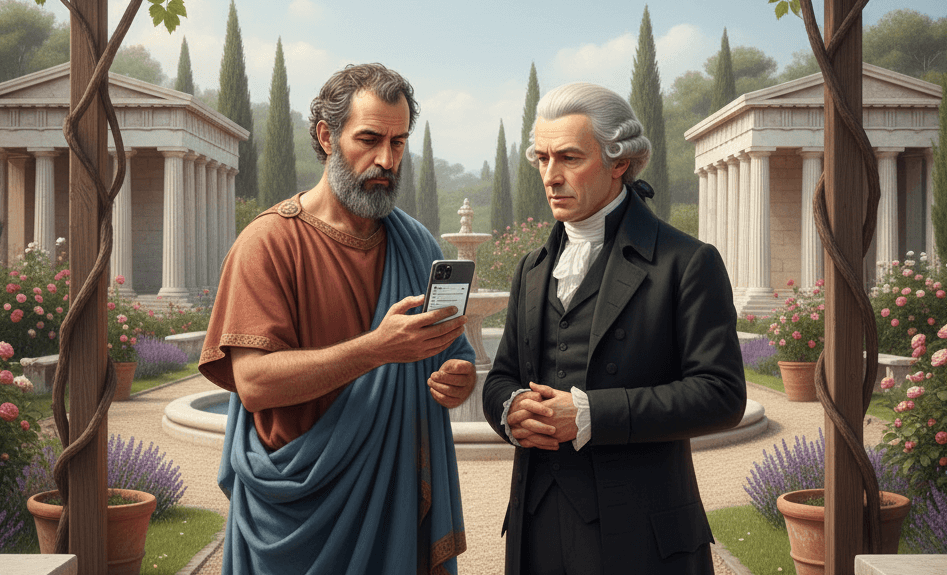 Deux philosophes qui réfléchissent aux manières d'intégrer le design éthique à leur site web ou application mobile