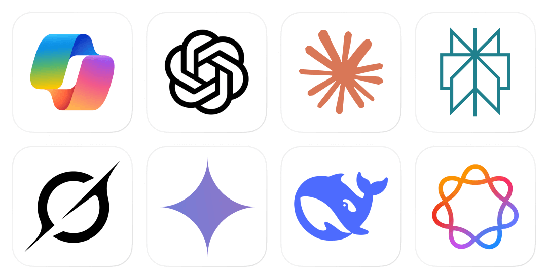 logos intelligences artificielles copilot chatgpt claude perplexity grok gemini deepseek apple intelligence